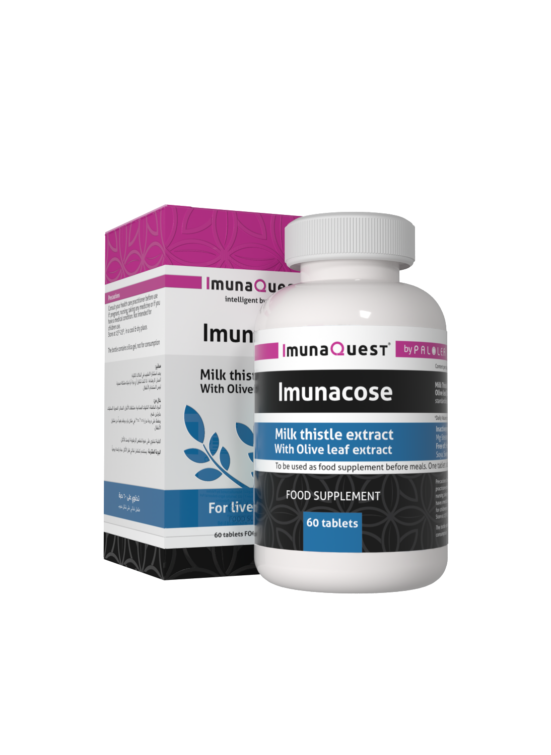 ImunaCose, Olive leaf and Milk thistle extracts, 60 Tablets