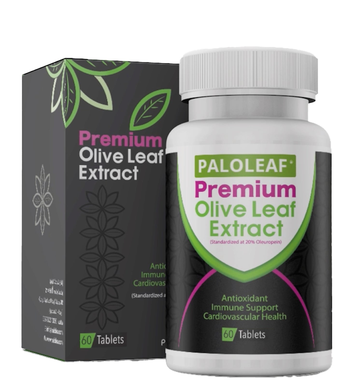 Paloleaf, Premium Olive Leaf Extract, 60 Tablet, bundle 2 bottles