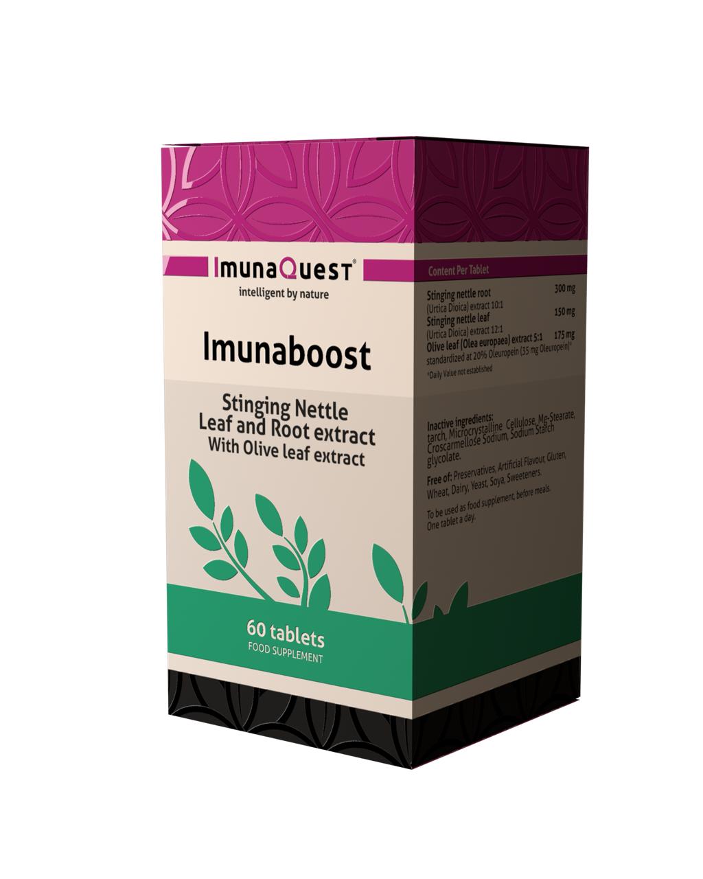 Imunaboost, Olive leaf and stinging nettle extracts, 60 Tablets